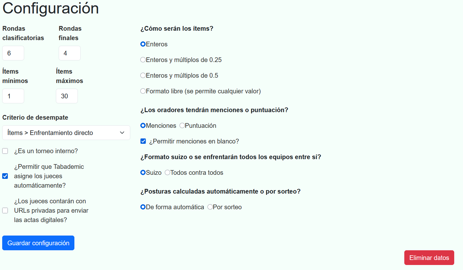 Ejemplo de configuración