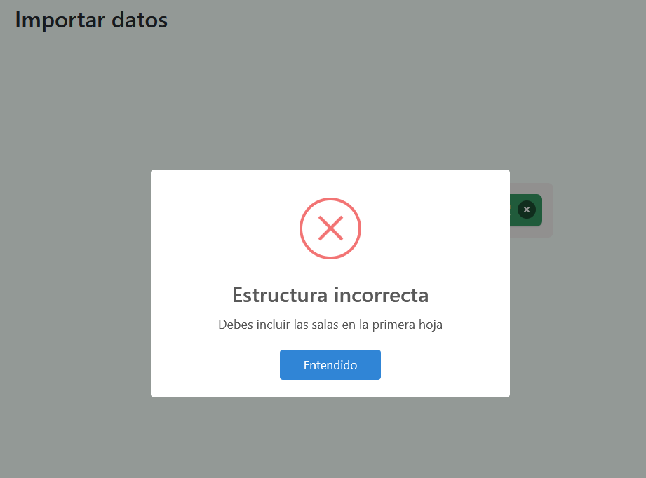 Popup estructura incorrecta